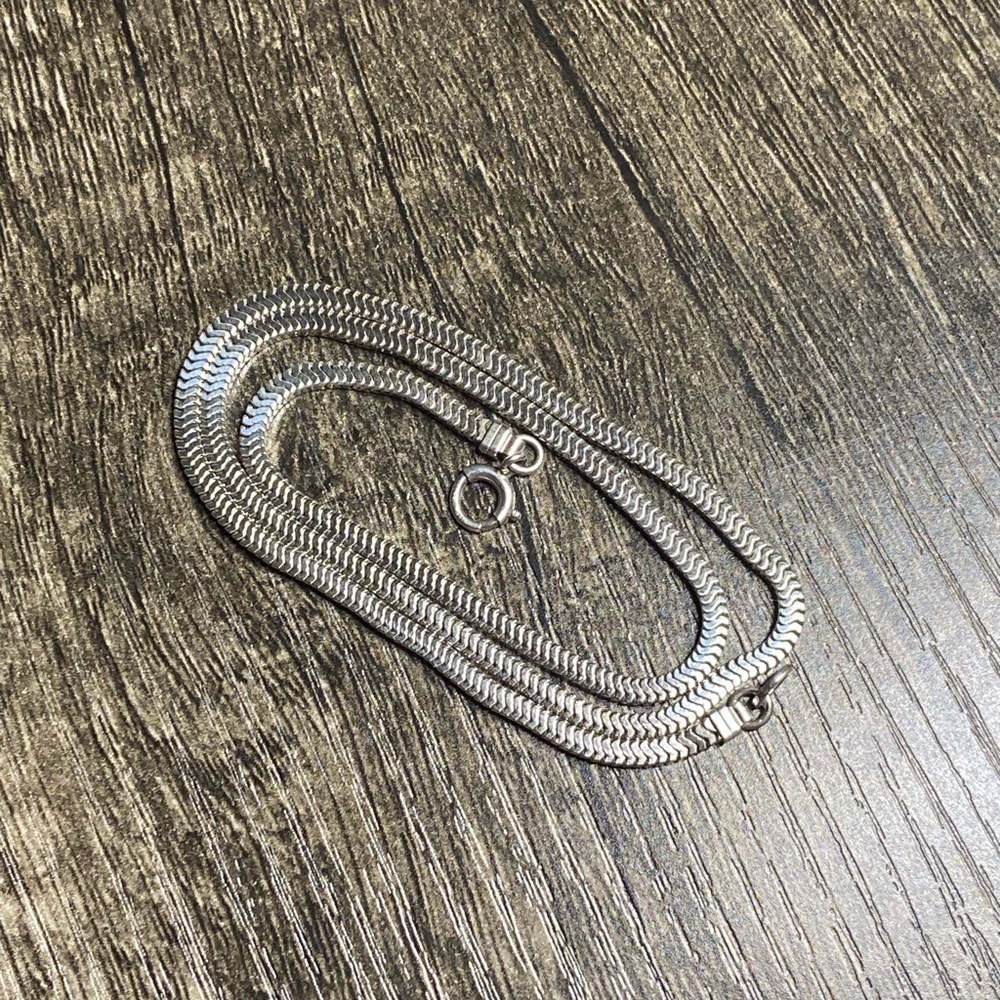 O-8: STURDY Sterling High Polished Foxtail / Snake Chain 16” Box - non-twist - Picture 10 of 16